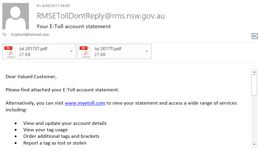 RMS E-Toll Email