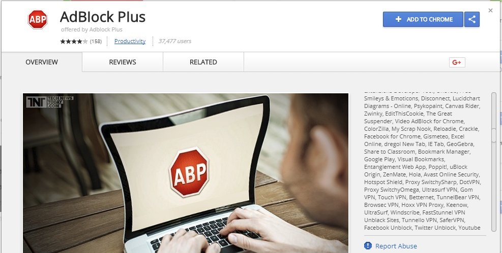 Fake Google Chrome AdBlock Plus extension